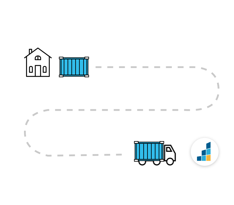 Graphic showing how BigSteelBox storage at our storage facility service works