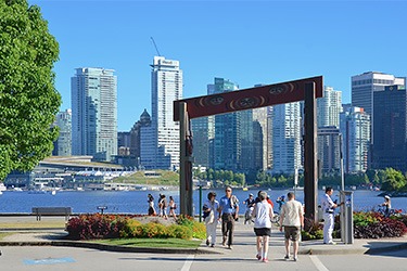 People enjoying downtown Vancouver