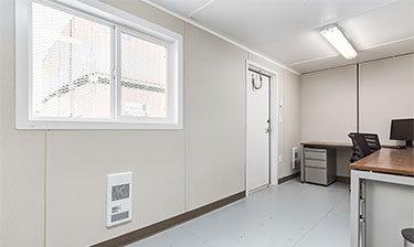 Interior of a 20 foot shipping container office