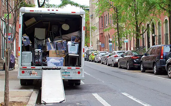 Rental moving truck on street