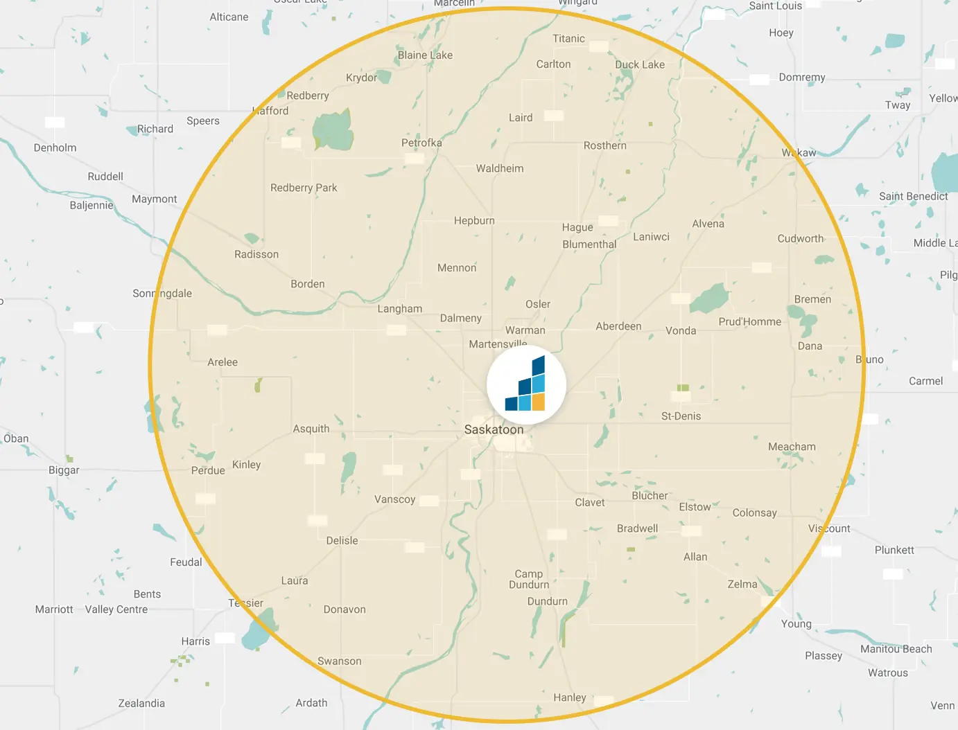 Saskatoon's Location Map